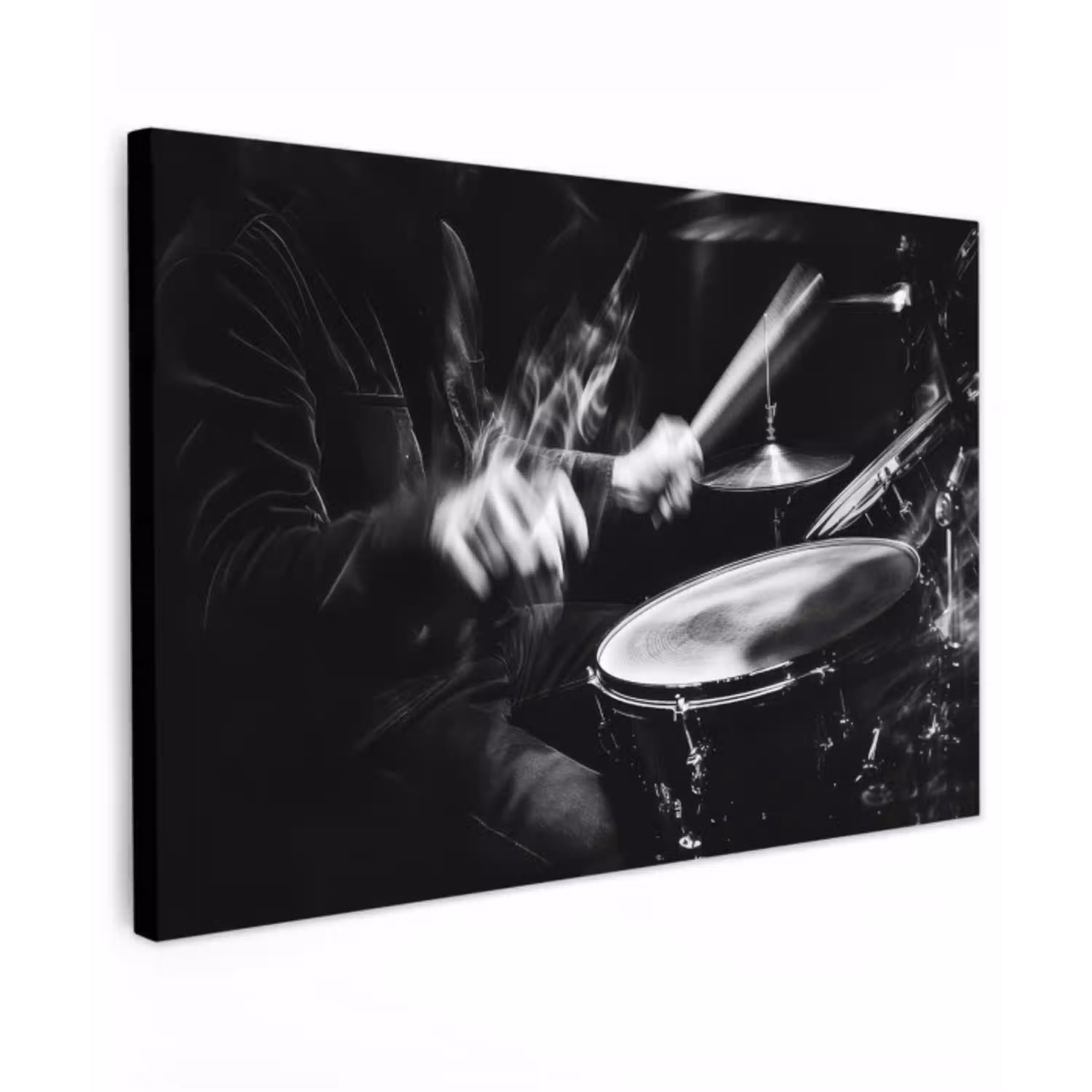 Drummer - Zwart - Drumstel canvas 2cm klein -z3d
