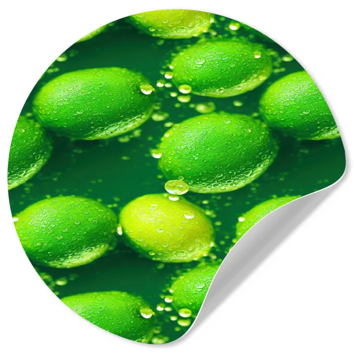 Limoen - Groen - Water Wandcirkel behangsticker klein 186 -3d