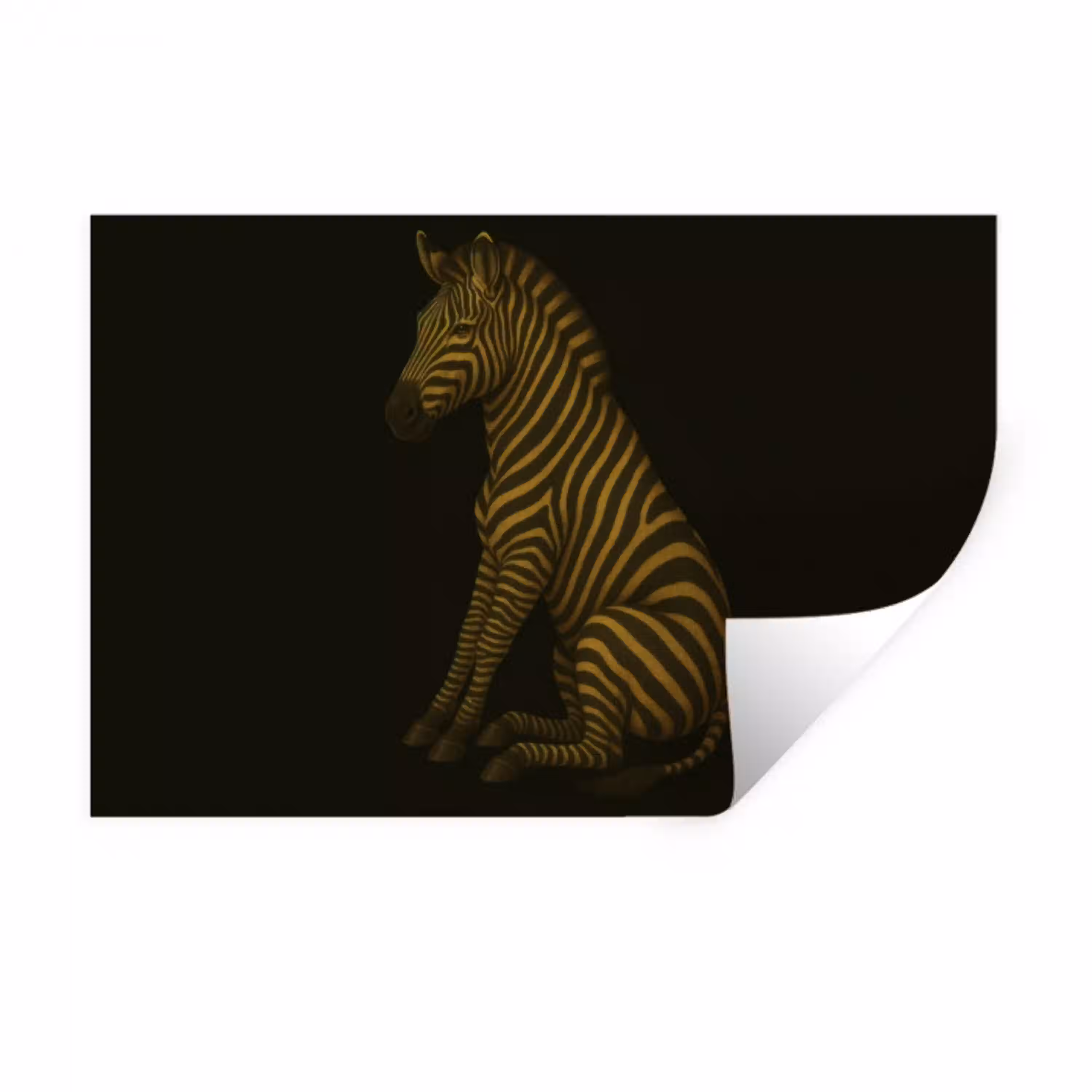 Zebra - Strepen - Goud Muursticker klein -3d