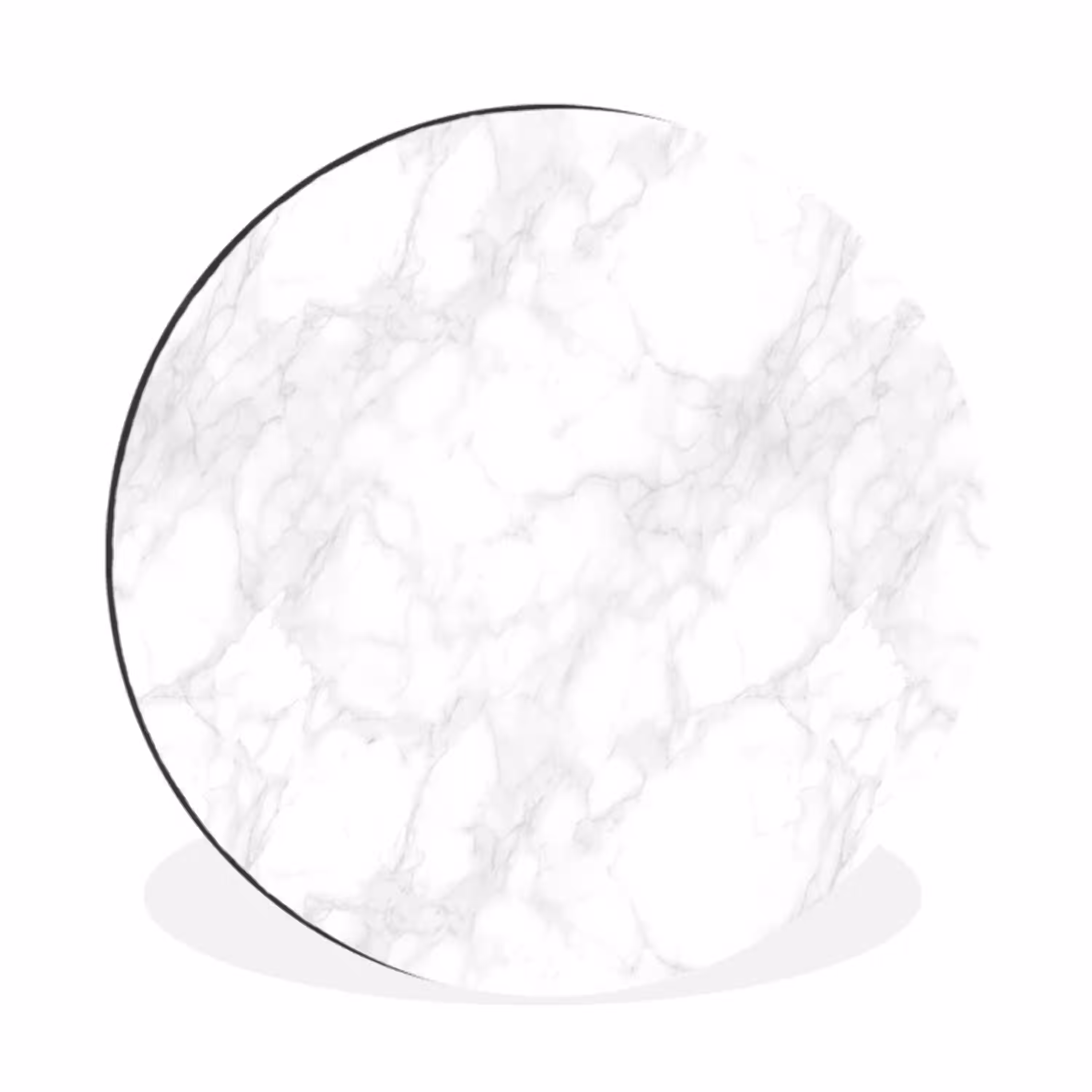 Minimalistisch - Wit - Grijze aders Wandcirkel aluminium klein 190 -3d