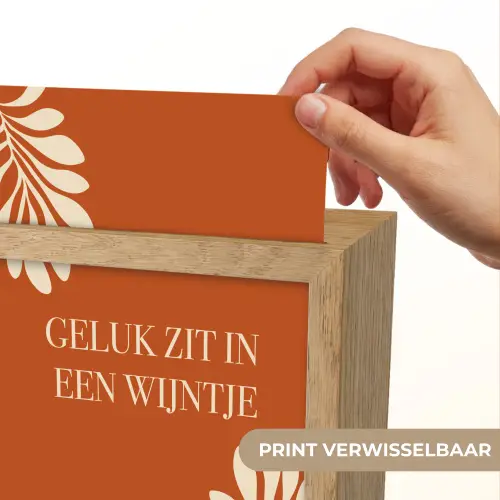 Oranje - Wijntje - Quote Light Box met kabel (Wandlamp) klein -USP_websiteprintNL