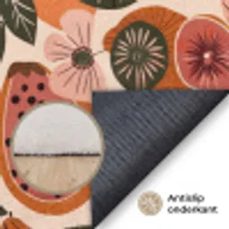 Papaja - Bloesem - Oranje Vloerkleed Rechthoek klein 1091 -uniquesellingpoint_antislip_NL_DE