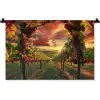 Wijngaard - Druiven - Zonsondergang Wandkleed katoen klein -zz3d