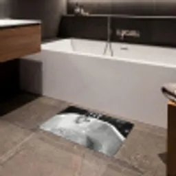 Badkuip - Glitters - Zwart wit - Badkamer Badmat klein -sfeer3
