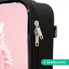 Roze uil met blauwe ogen Kinderkoffer - Zwart klein -rits_NL