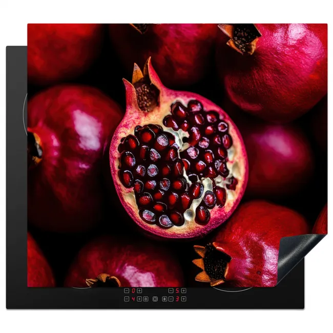 Granaatappel - Rood - Fruit Inductie beschermer vinyl 3mm middel -3d