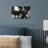 Paard - Sport - Zwart - Wit poster papier klein -sfeer2