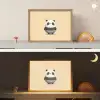 Panda - Beige - Minimalistisch Light Box met batterij (Wandlamp kind) middel -sfeer3_kind