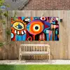Abstract - Gezicht - Kleurrijk Tuinposter op houten frame 2 cm dik xxl -sfeer4