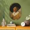 De vrolijke drinker - Schilderij van Frans Hals Wandcirkel Ovaal Forex klein -sfeer2