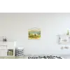Schaap - Weide - Groen textielposter latten blank klein -kinderkamer