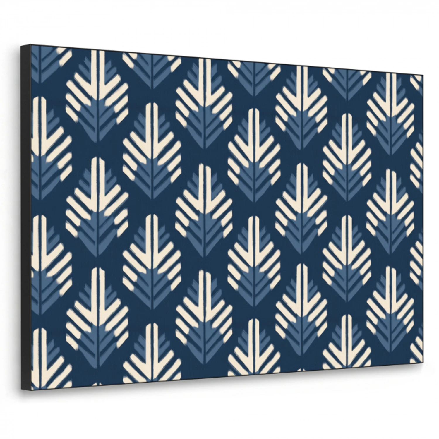 Modern - Patroon - Blauw Textielframe zwart klein 947 -3d