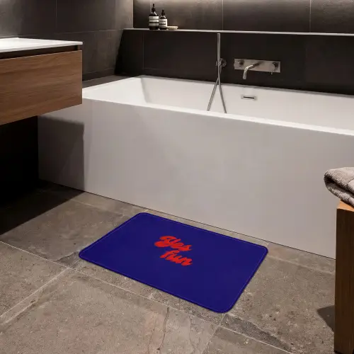 Blauw - Rood - Yes fun - 3D Badmat klein -sfeer3