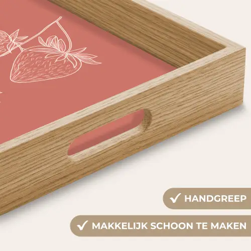 Minimalistisch - Illustratie - Aardbei - Tak Dienblad Rechthoek middel -USP_HandgreepNL