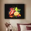 Paprika - Peer - Citroen - Graffiti - Verf - Abstract Textielframe zwart klein -sfeer1