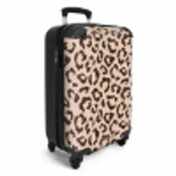 Dierenprints - Panterprint koffer in bruin en beige NBS - Handbagage koffer - Unisex middel -productfoto_3d