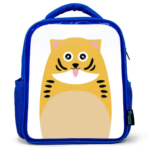 Dierenportret - kat - kinderen Kinderrugzak - Blauw middel -3d