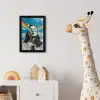 Vrouw - Bril - Regenboog - Wolken fotolijst zwart zonder passe partout klein -usfeer4_kinderkamer