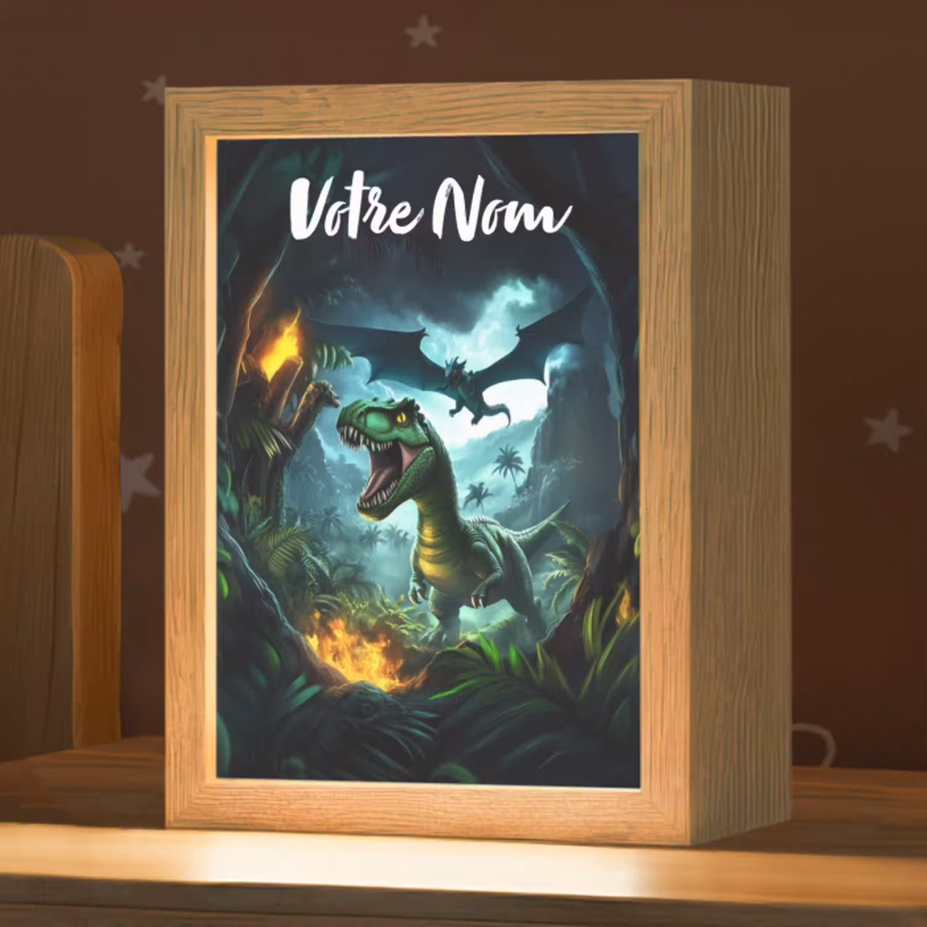 Dinosaurus - Draak - Jungle - Groen Light Box met kabel (Kinderlampje) klein -zzz_3d_website