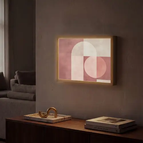 Figuren - Abstract - Roze Light Box met batterij (Wandlamp) middel -sfeer1