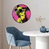 Hond - Zonnebril - Roze - Art Fotolijst rond zonder passe partout klein -sfeer2
