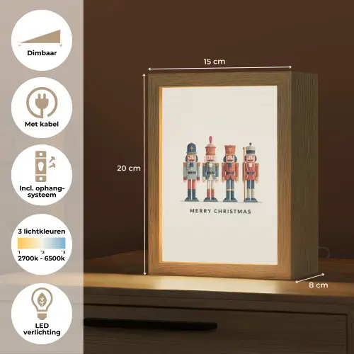 Notenkrakers - Minimalistisch - Kerst - Beige Light Box met kabel (Tafellamp) klein -USP_NL
