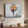 Balonnen - Street art - Vintage Textielframe zwart klein -sfeer3