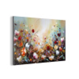 Olieverf - Bloemen - Kleurrijk - Natuur aluminium wit klein -3d