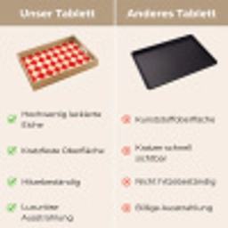 Golvend patroon - Retro - Rood - Beige Dienblad Rechthoek middel 911 -USP_VergelijkingDE