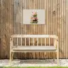 Boeken - Stapel - Bloemen - Kleurrijk Tuinposter op houten frame 2 cm dik klein -sfeer4