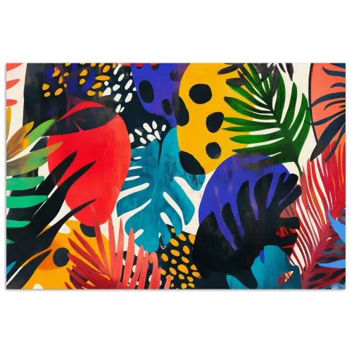 Bladeren - Vormen - Abstract - Kleurrijk poster papier klein -3d