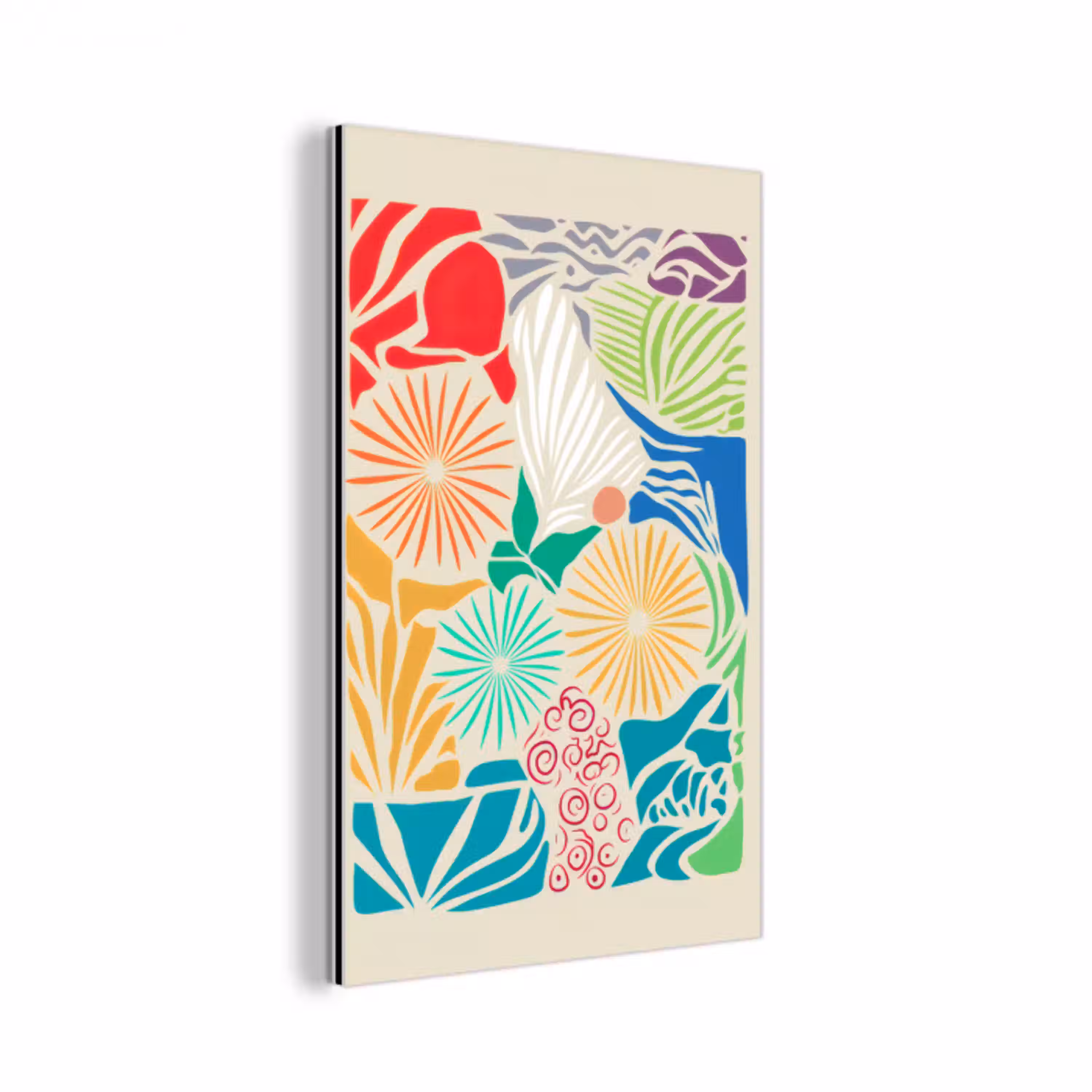 Kleurrijk - Abstract - Bloemen - Patronen aluminium wit klein -3d