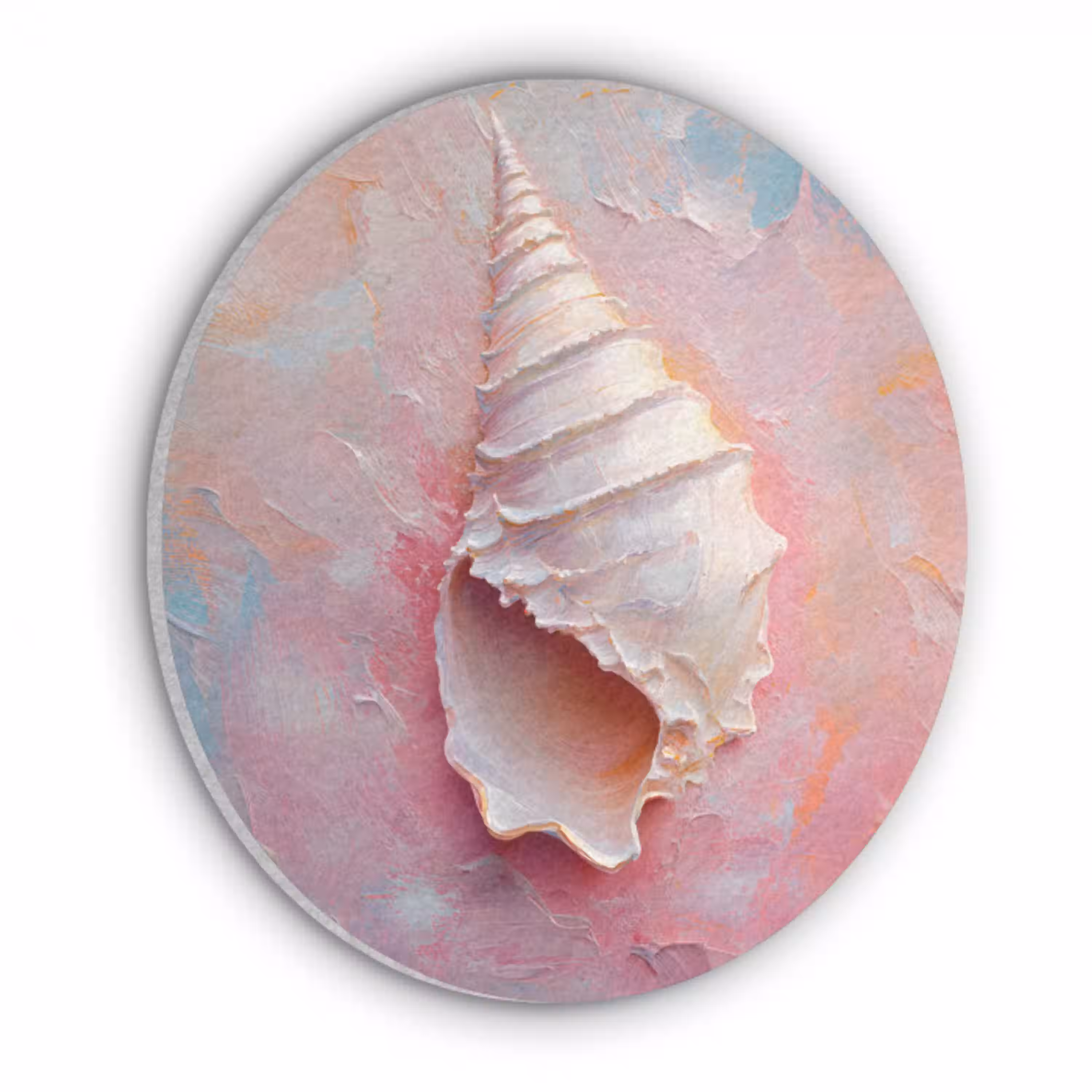 Schelp - Pastel - Pink Akoestische PET Vilt - Rond klein -3d