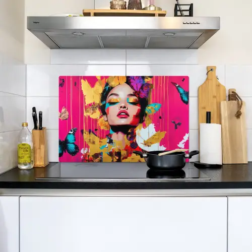 Vrouw - Abstract - Kleurrijk Inductie beschemer met haakjes klein -sfeer2