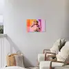 Portret - Vrouw - Abstract - Bloemen Tuinposter op houten frame 2 cm dik klein -sfeer1
