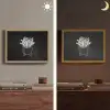 Friet - Witte krijttekening - Zwart Light Box met batterij (Wandlamp) middel -sfeer3