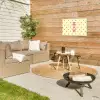 Nice - Stippen - Roze - Geel Tuinposter op houten frame 2 cm dik klein -sfeer2