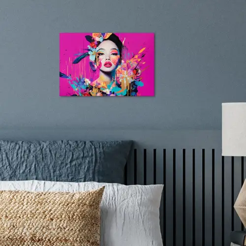 Vrouw - Portret - Abstract - Paars poster papier klein -sfeer2