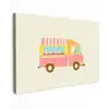 Ijskar - Retro - Softijsjes - Roze Tuinposter op houten frame 2 cm dik klein -3d