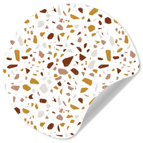Terrazzo -  Patroon - Wit - Urban Wandcirkel behangsticker klein 186 -3d