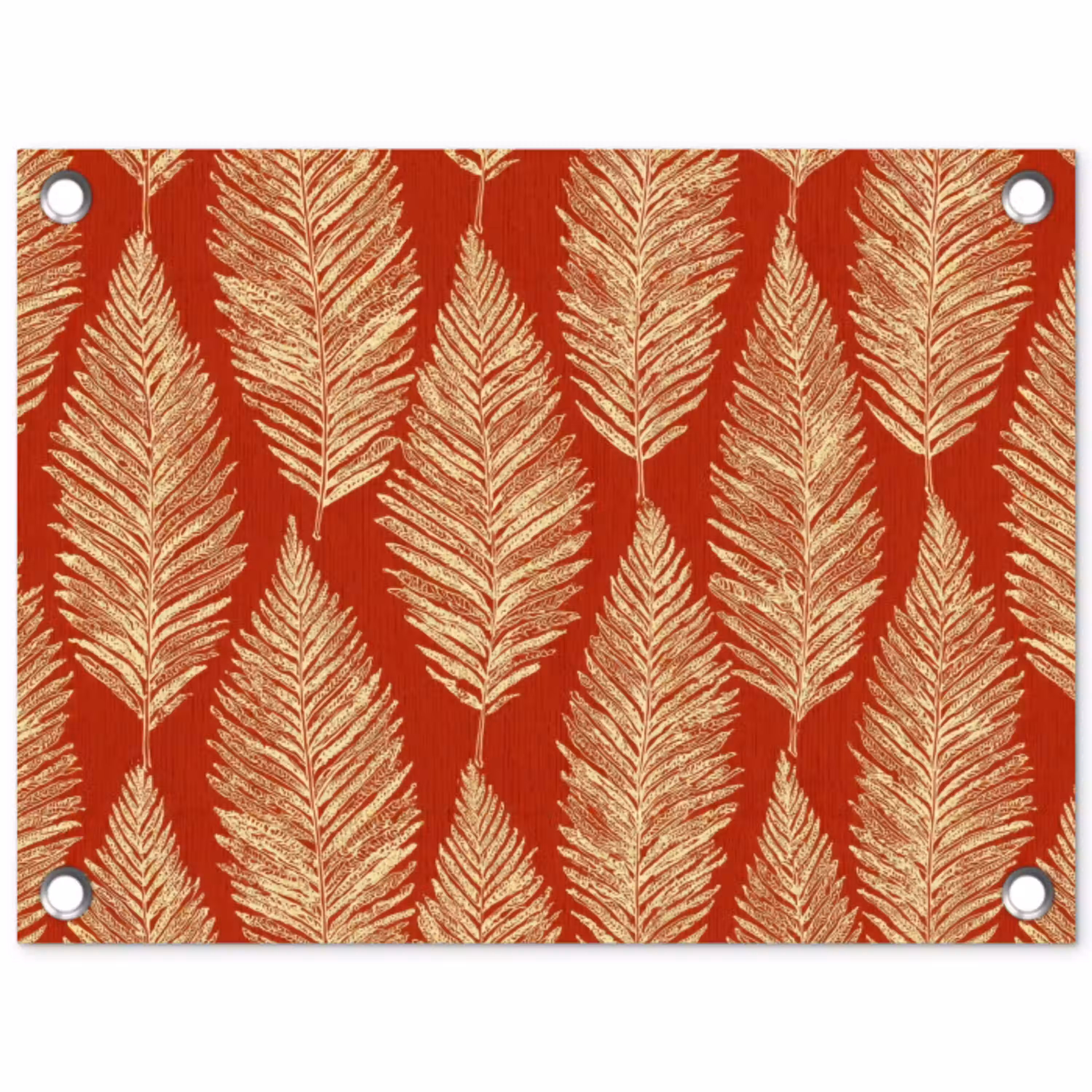 Rood - Botanisch - Varen - Patroon tuinposter los doek klein 239 -3d