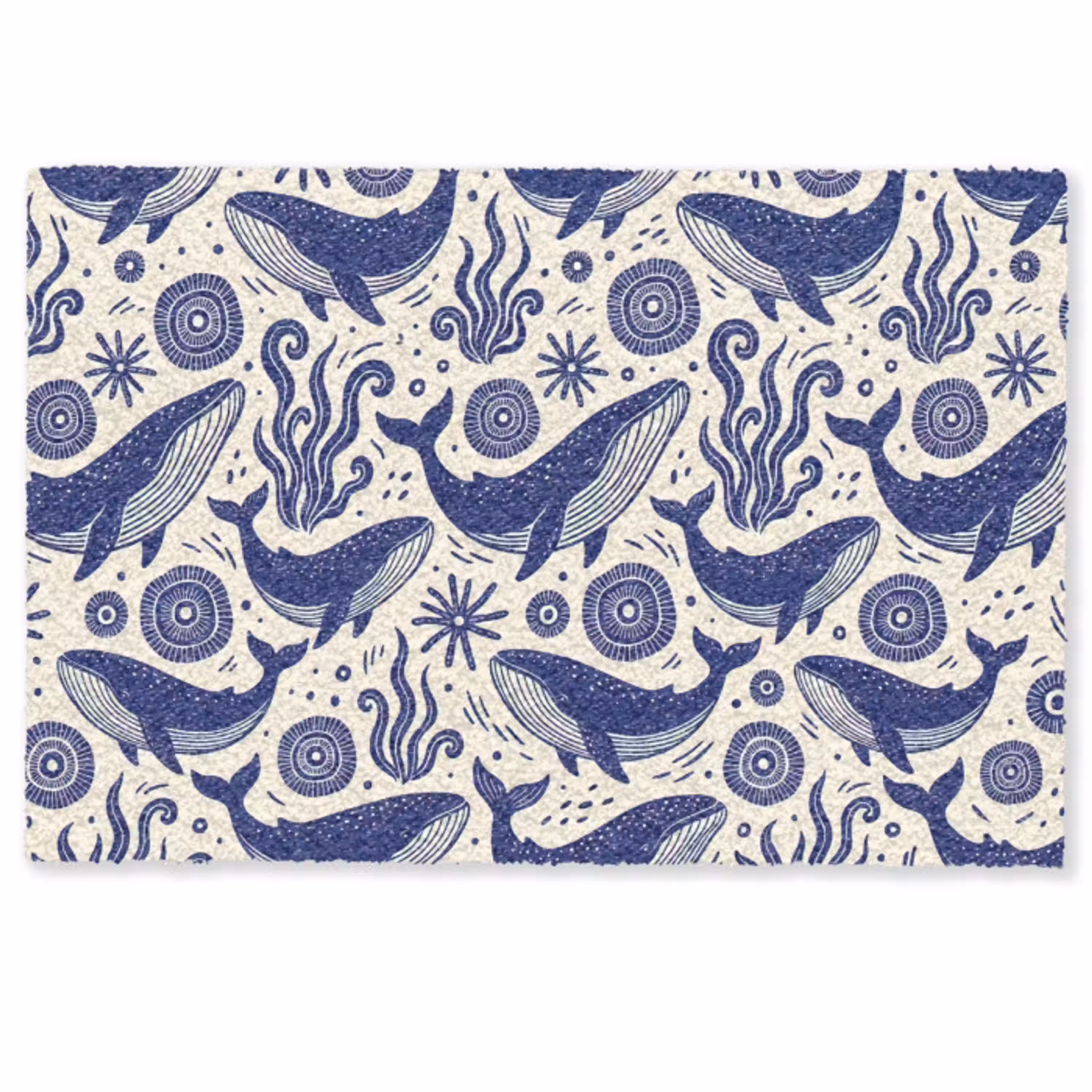 Walvis - Onderwater - Dieren - Abstract - Blauw Deurmat klein -zkaufland3d