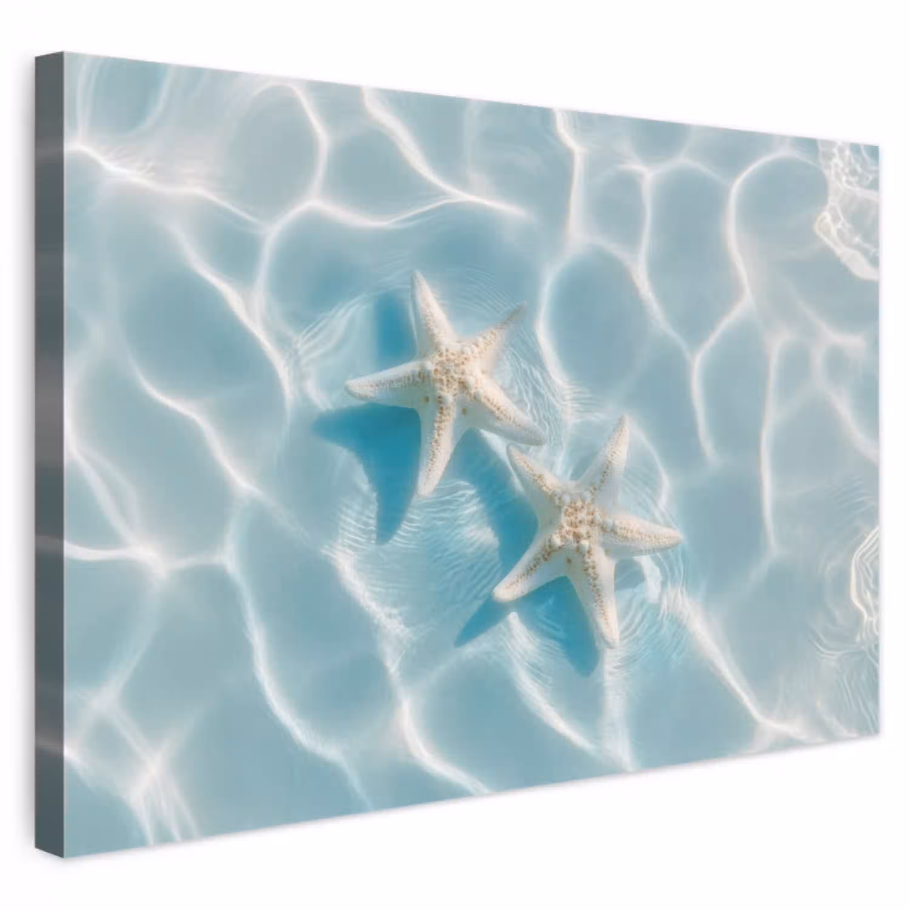 Zeesterren - Golvend water - Rustgevend canvas 2cm klein -3d