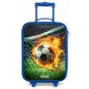 Vuurvoetbal in doelnet vastgelegd Kinderkoffer - Blauw klein -zz3dotto