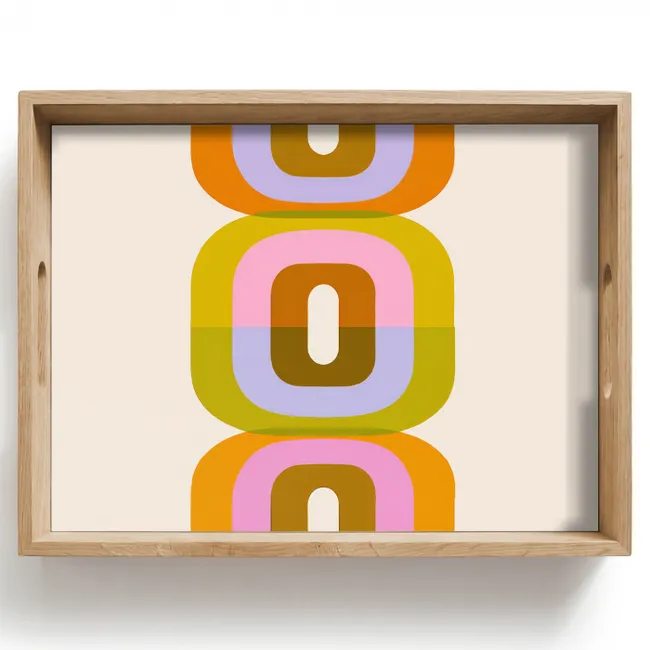 Dienblad - Stapel - Vormen - Geblokt - Oranje