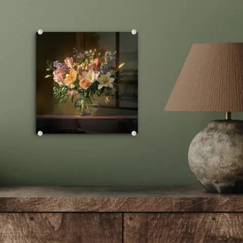 Glazen - Bloemen - Boeket - Kleuren plexiglas 5mm klein -sfeer3