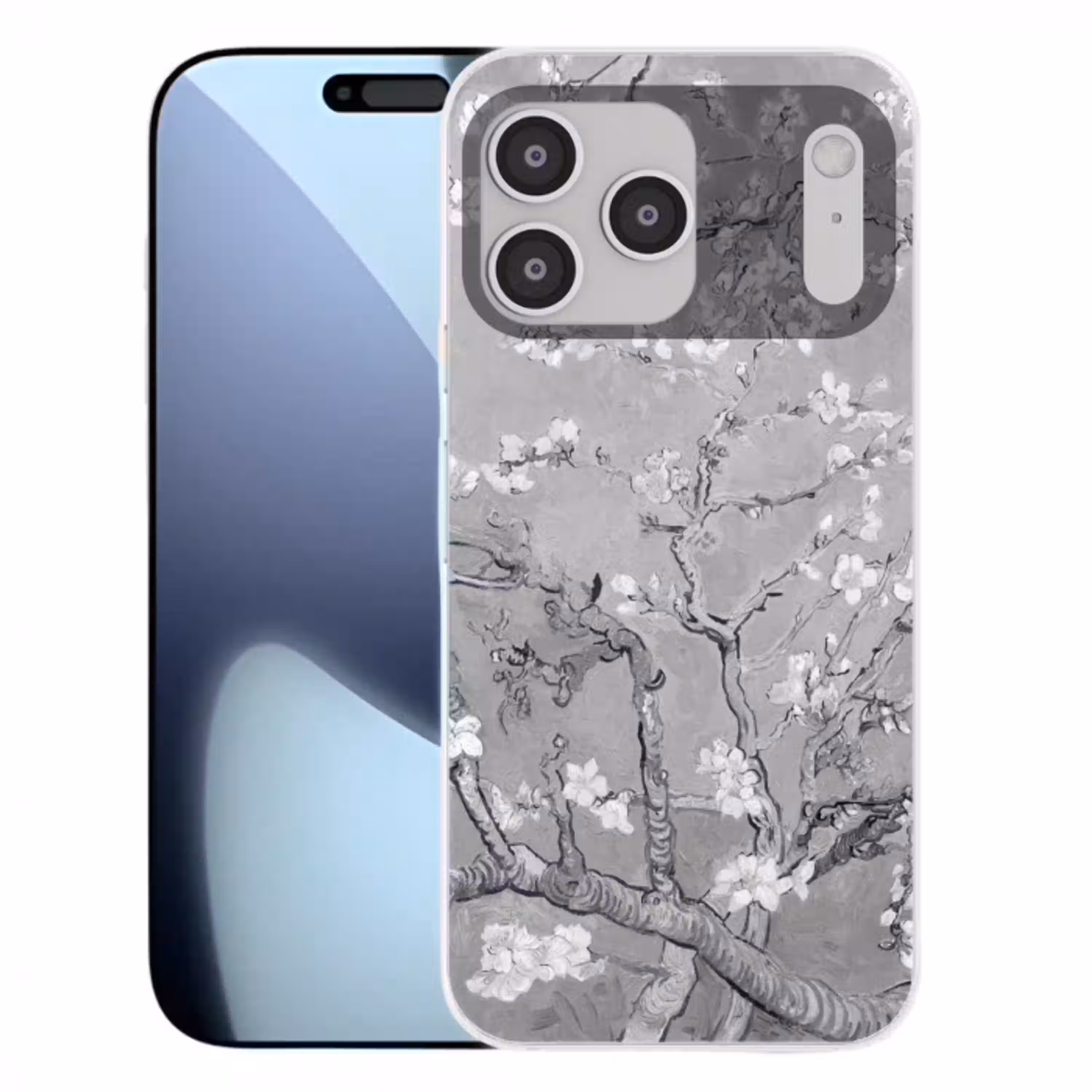 Amandelbloesem - Kunst - Van Gogh - Grijs Telefoonhoesje iPhone 17 Pro Max klein -3d