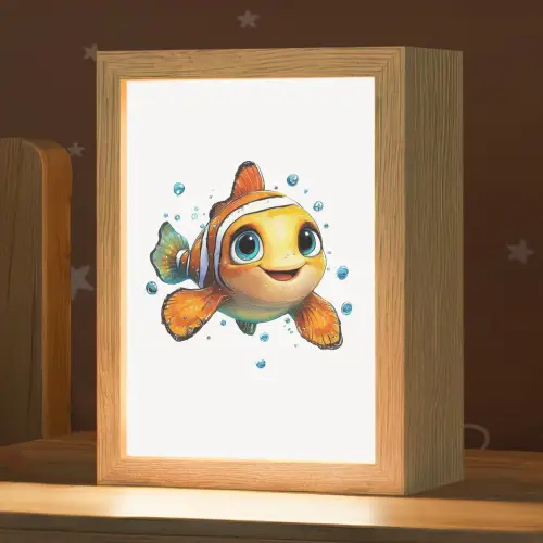 Clownvis - Oranje - Vis - Water Light Box met kabel klein -zzz_3d_website