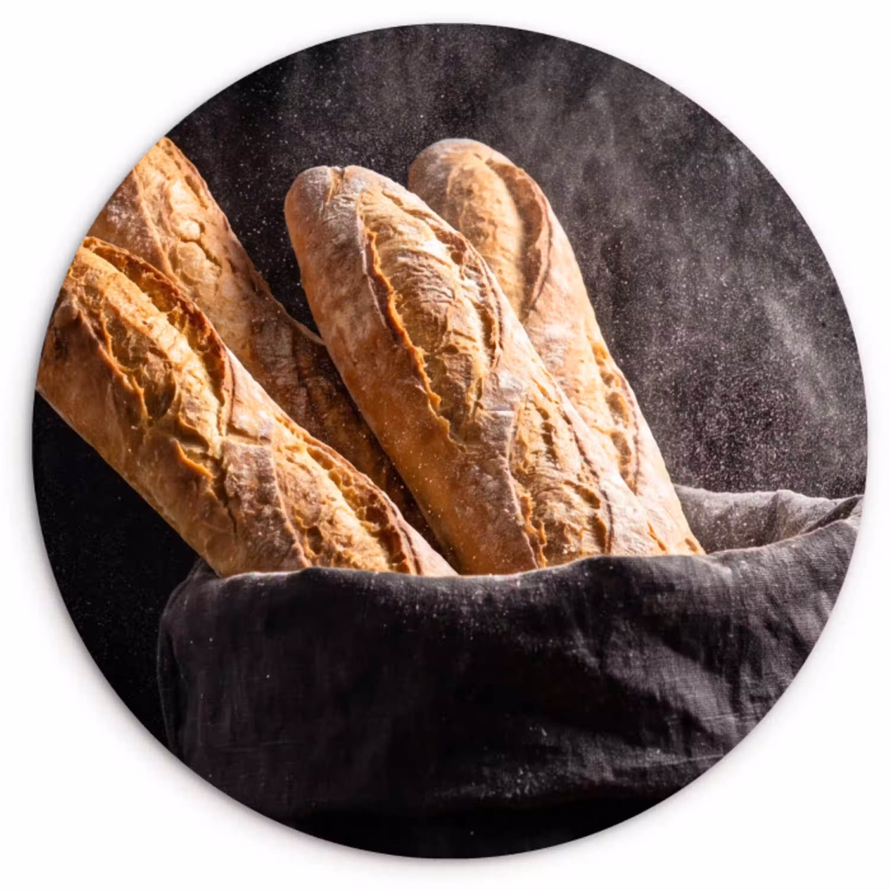 Brood - Zak - Eten Wandcirkel kunststof plaat 5mm dik klein -3d