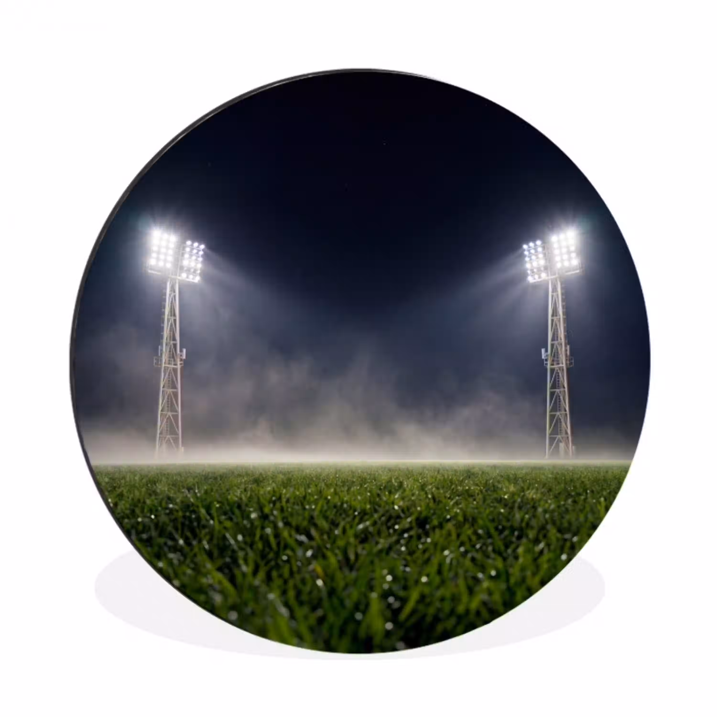 Stadion - Lichtmast - Sport - Nacht Wandcirkel aluminium klein -3d